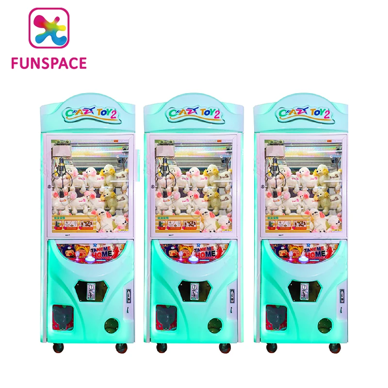 Coin Operated Game Machine Crazy Claw Toy 2 Doll Machine for Children Recreation Center