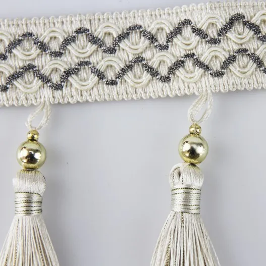 
Decorative Craft Supply Ribbon Curtain Lace Fringes Tassel for curtains 