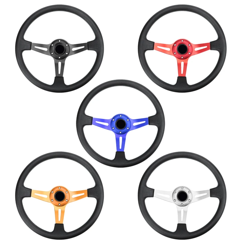 Rally Fast Road Track Car 350mm 14inch Racing Steering Wheel Leather Car Modification Steering Wheel FOR OMP FORD FOCUS ST