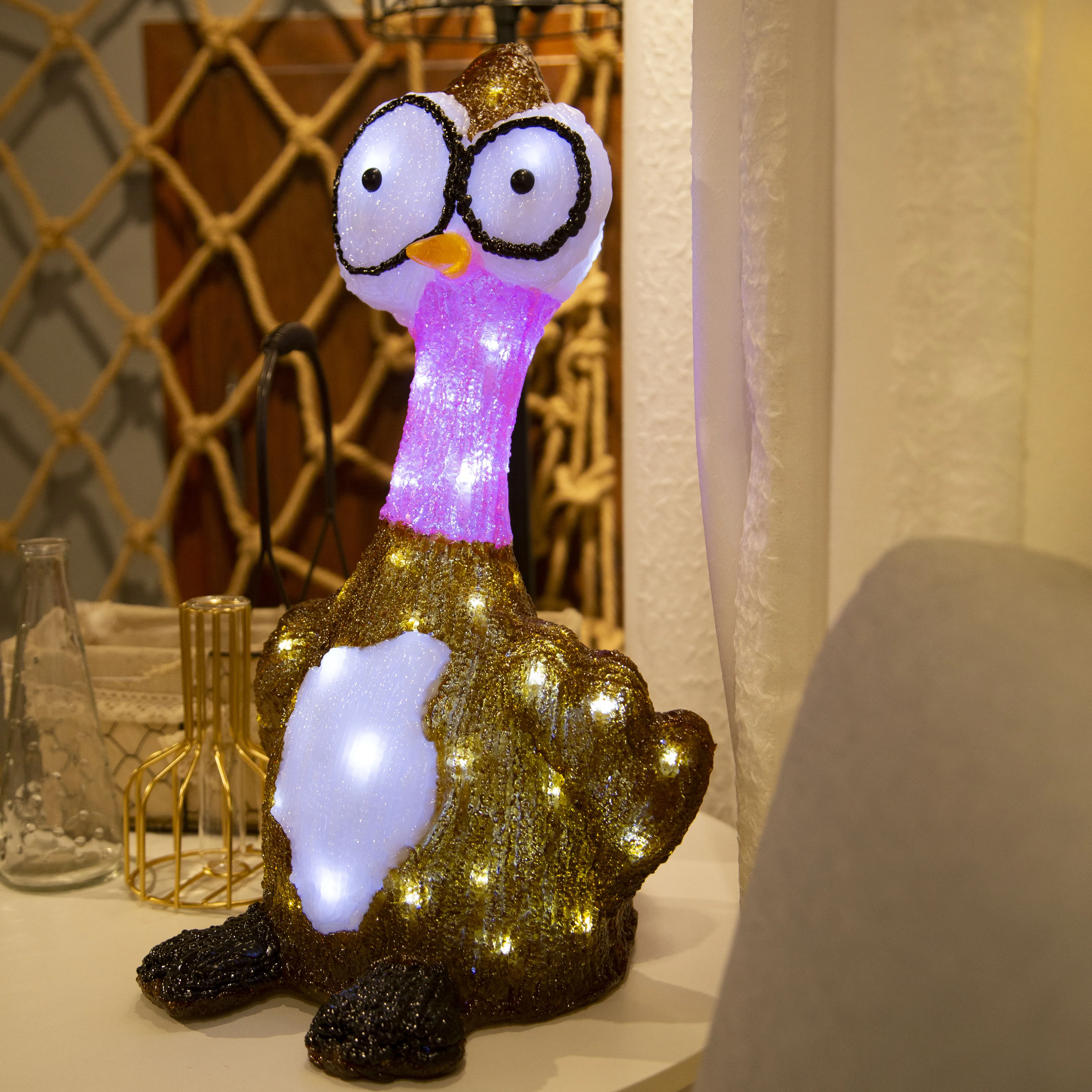 Pink Turkey ostrich duck style Decoration Light Easter Led Outdoor Acrylic 3D Lights Led christmas thanks-giving lights