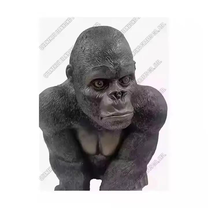 New Product Resin Black Gorilla Sculpture Animal Decor For Home Decoration