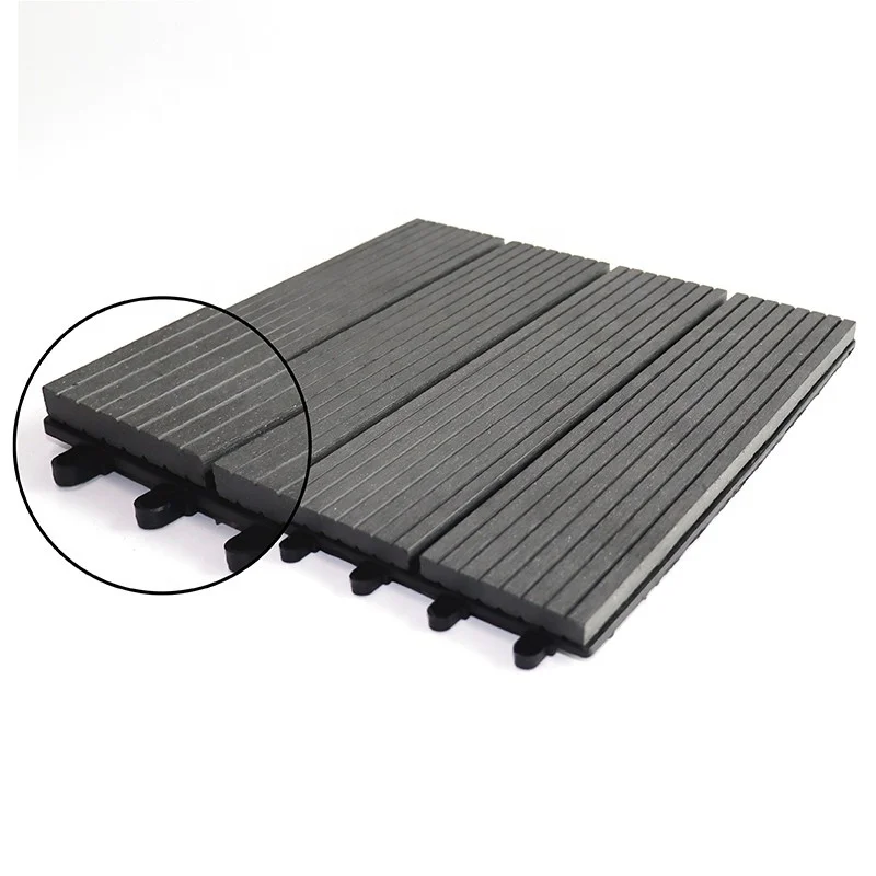 Outdoor waterproof WPC flooring tiles garden composite wood plastic DIY deck tiles WPC deck tiles