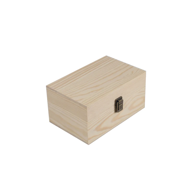 Large Wooden Box with Hinged Lid Solid Wood Memory Box with Lock Natural Keepsake Wholesale Ceramic Cup Gift Packaging Box