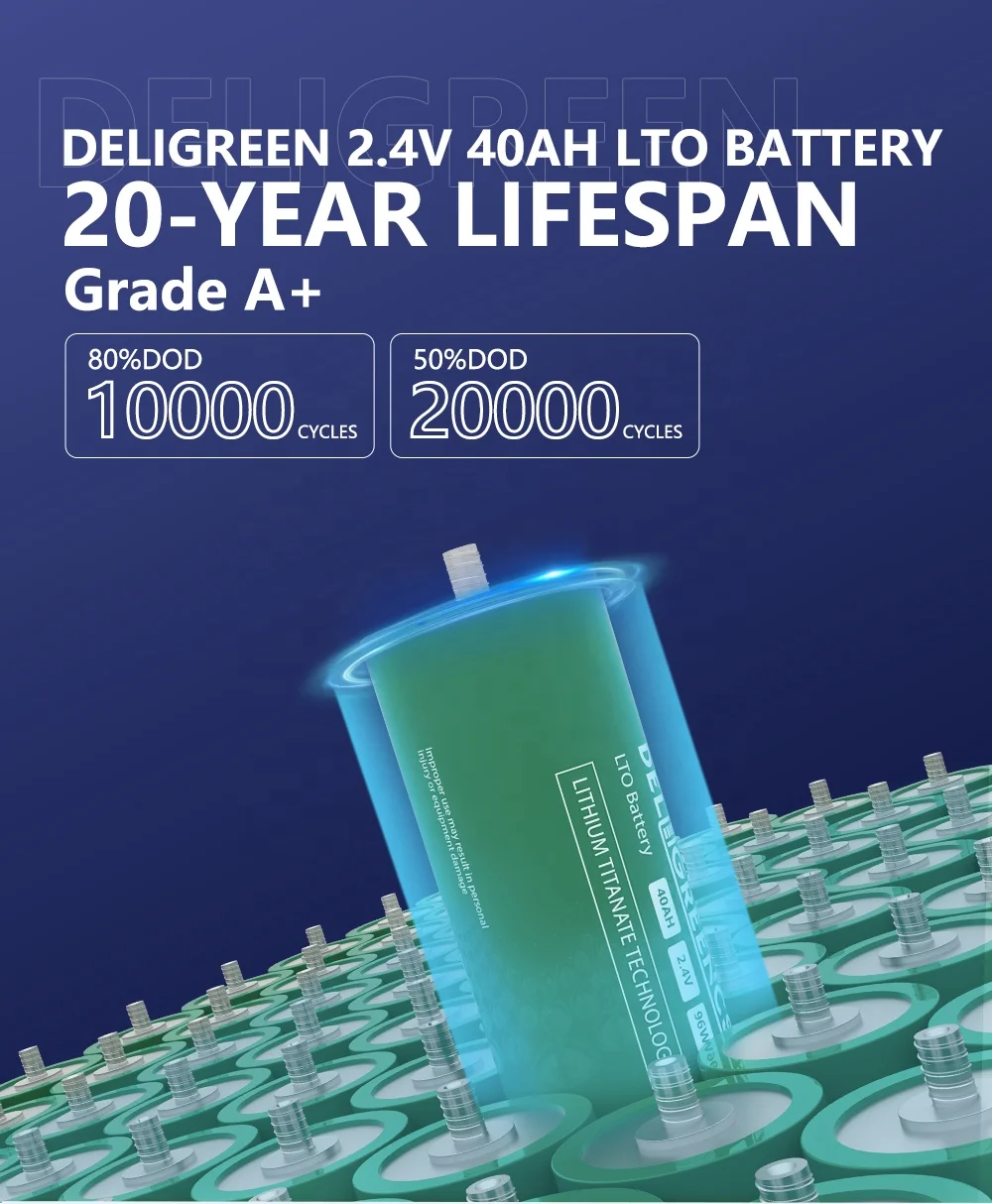 Прямая Продажа с фабрики Deligreen LTO 60165 2 4 В литиевая батарея 40ah 20000 раз глубокий цикл жизни Высоковольтная