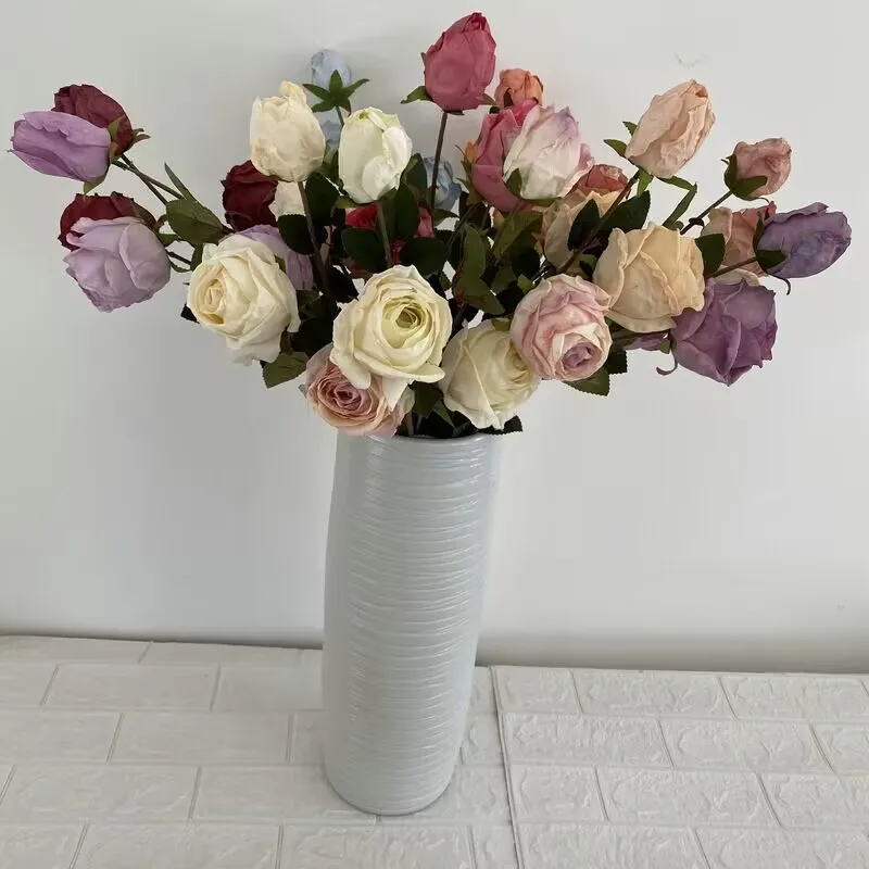 Hot Selling China Supplier Wholesale  Long branch Rose Artificial Flower For Valentine or Wedding