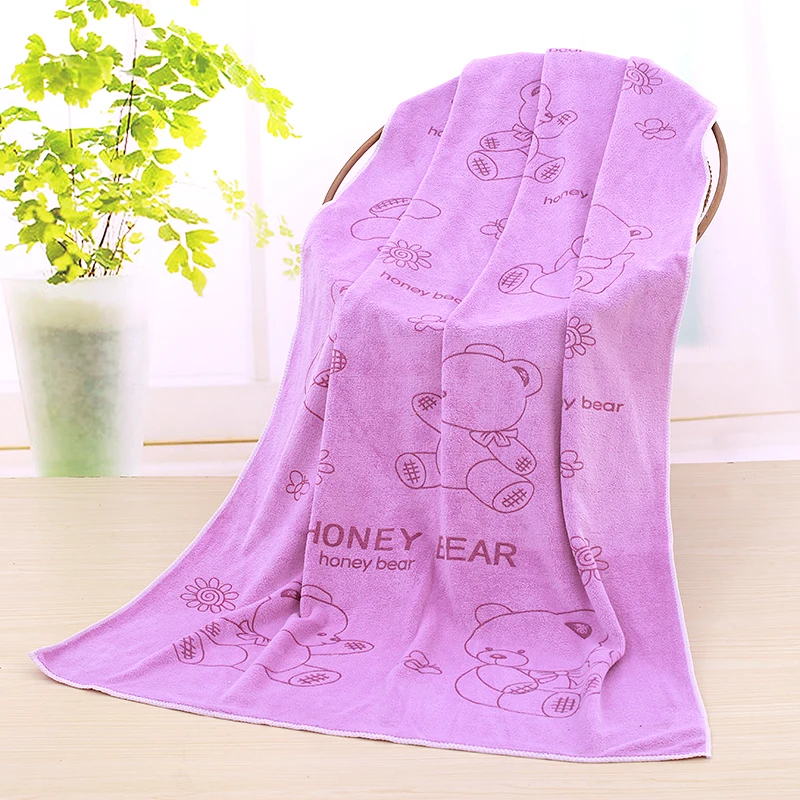 Soft Bath Towel cartoon Print Children Bath Towel Microfiber Baby Bath Towels