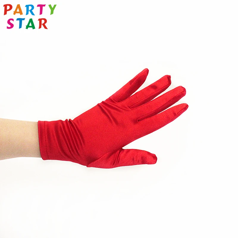 Event Evening Party Satin Gloves Shinny sexy costumes Daily Short Wrist Party Gloves For Men, Women And Kids
