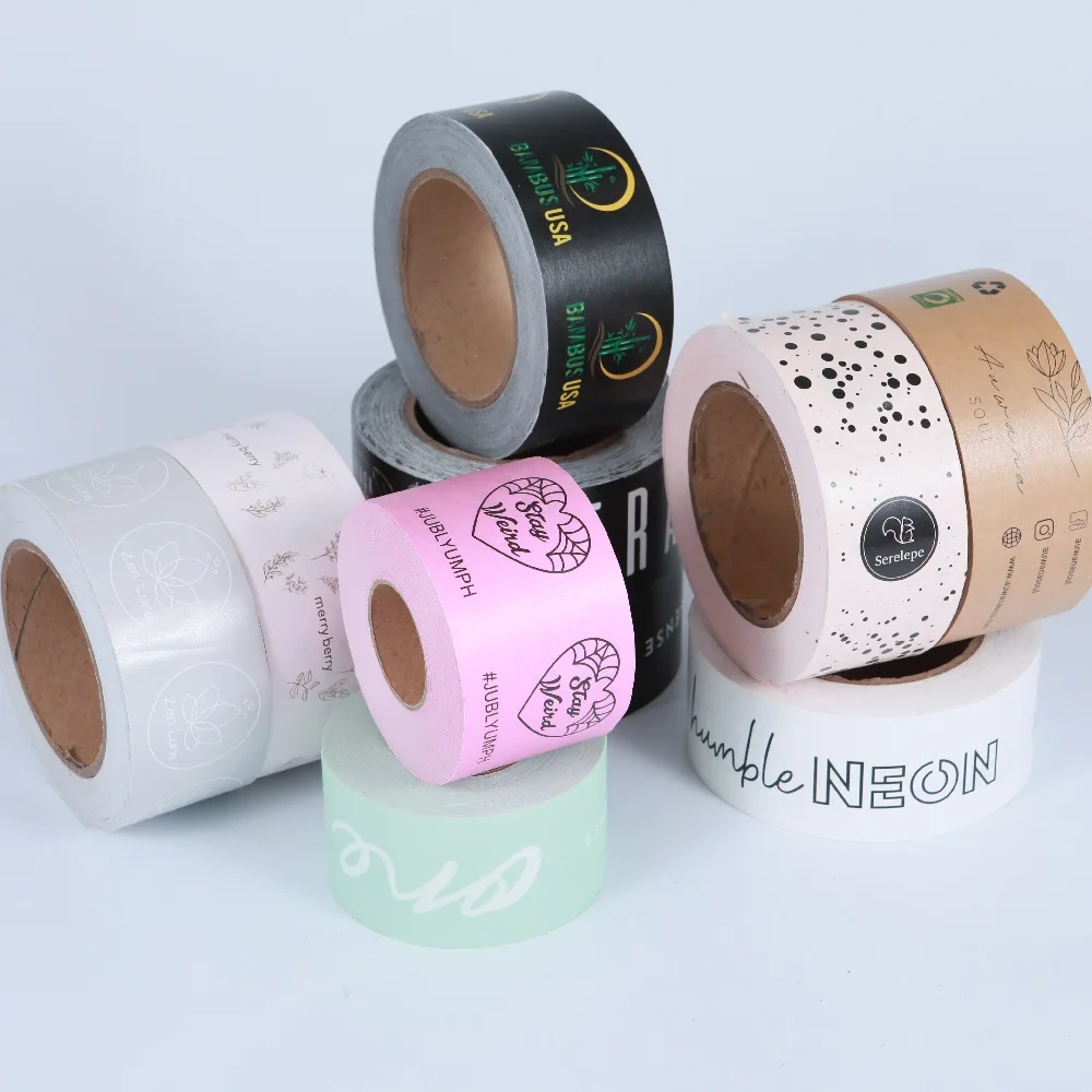Durect Sale Water Activated Reinforce Custom Printed Logo Eco Friendly Kraft Paper Gummed Tape