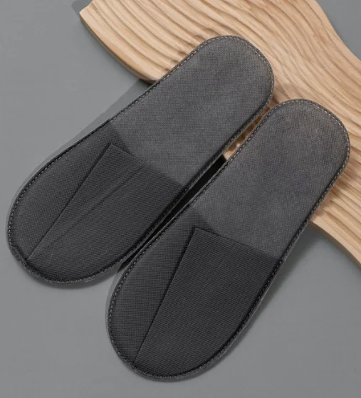 factory wholesale disposable non woven slippers hotel logo printing disposable hotel slippers for hotels eva soles