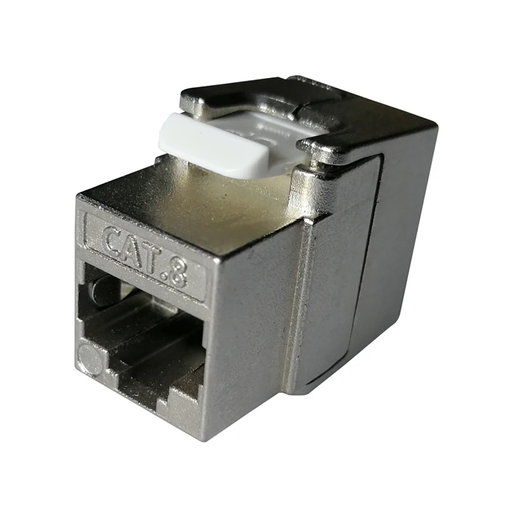 Shielded small 180 degree shielded toolless network cat8 keystone jack
