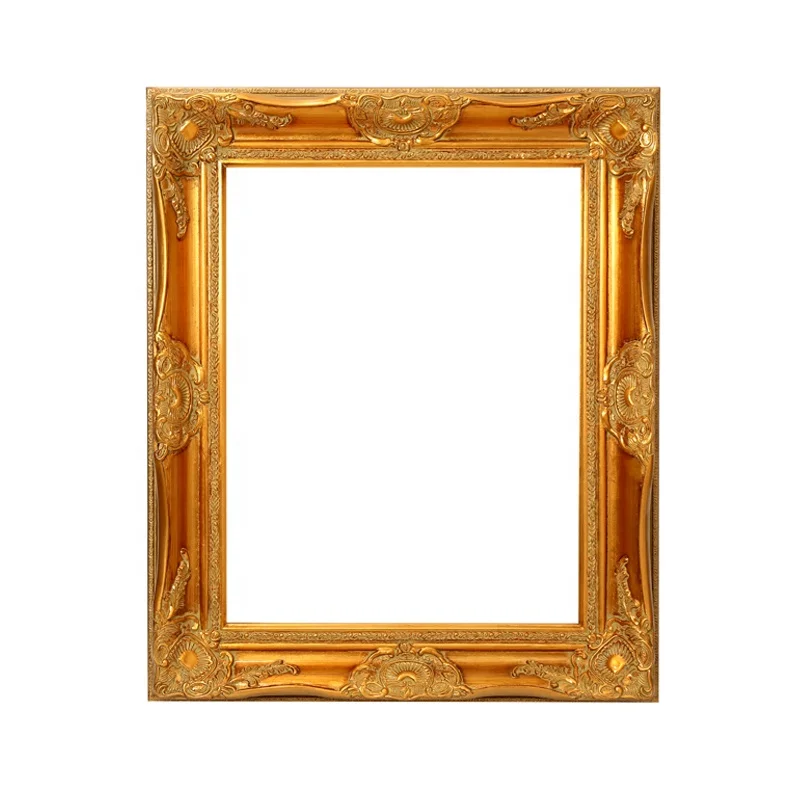 High Quality Gold Picture Frame Baroque Photo Frame Antique Wood Art Frames