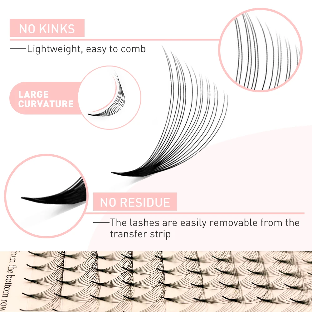 factory wispy premade volume fans eyelash extension promade korean pbt faux mink silk volume hand made short stem fan eyelashes