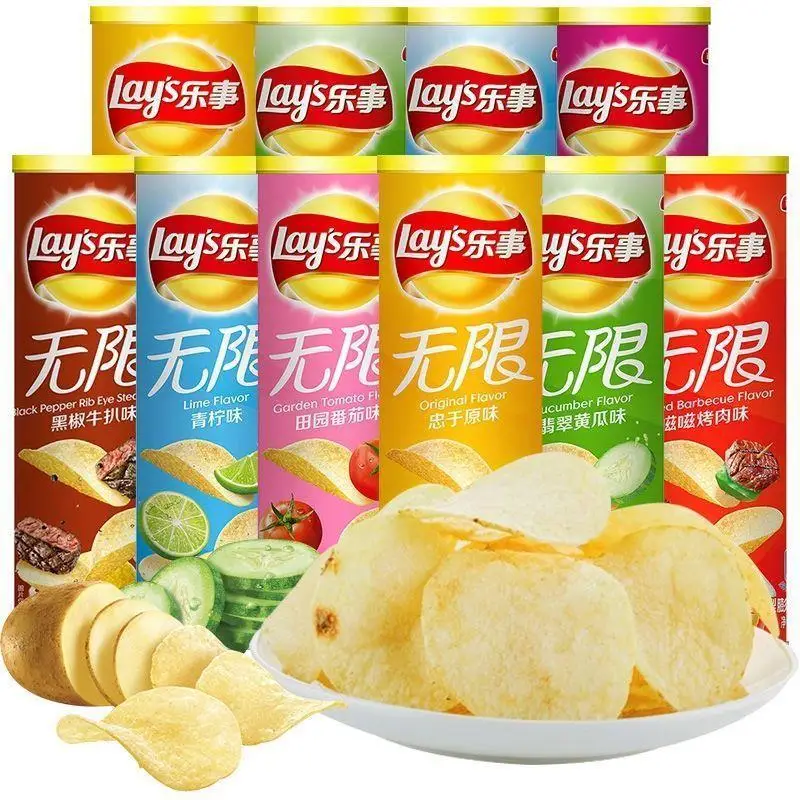 Factory  Garden Tomato Flavor Potato Chips 104G Best Price Tall Can Not Package for Children Enjoy Subtle Pleasant Light Sour