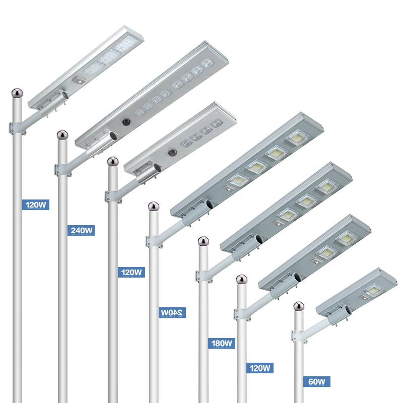 ALLTOP High Quality Die Cast Aluminum Ip66 Waterproof Garden Road 60 120 180 Watt All In One LED Solar Street Light