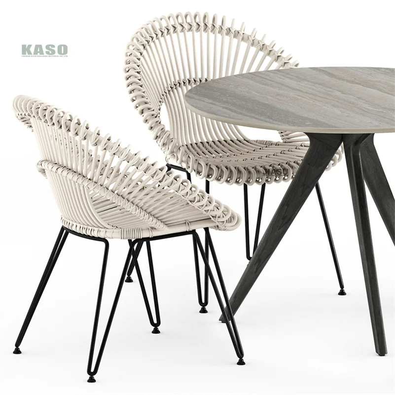 Modern Rattan Wicker Chair Outdoor Furniture Dining Metal Teak Wood Restaurant Patio Woven aluminum Rope Stackable Garden Chair