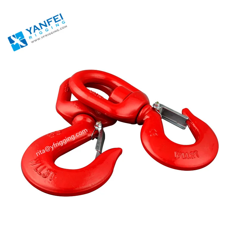 Alloy Steel Safety Lifting Hook G80 Swivel Eye Hook with Latch Power Painted Chain Components