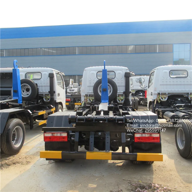 dfac small 2ton china hydraulic lifter dump hook loader roll on roll off garbage bin truck