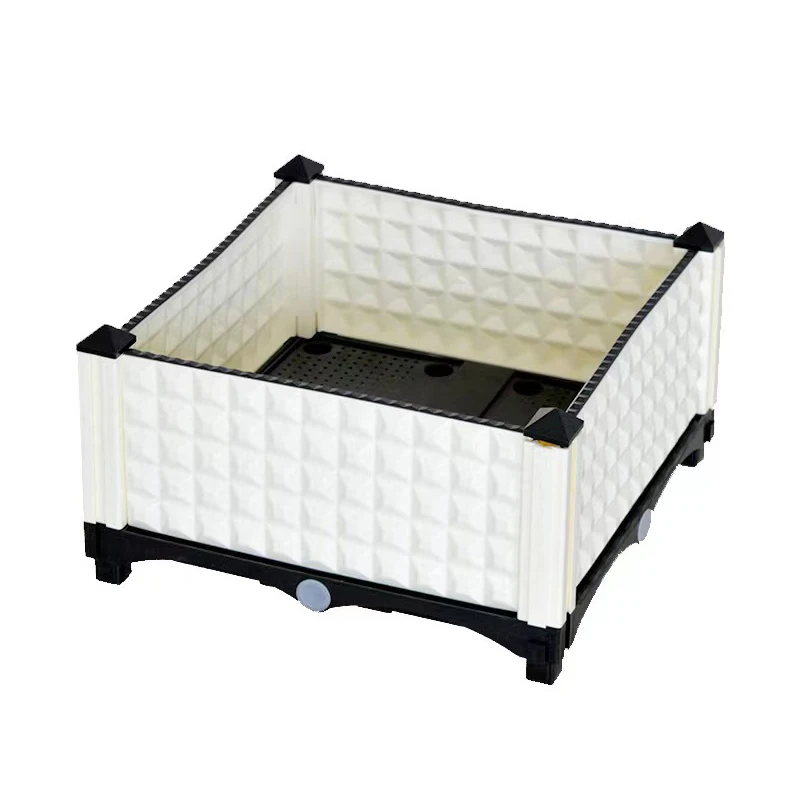 1/2 Layer 1/2/3 Boxes Elevated Garden Bed Plant Planting Box Checkered Plastic Balcony Planting Box For Flowers And Vegetables