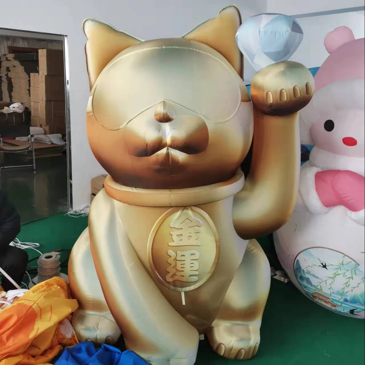 Милый надувной счастливый кошка индивидуальный 3 м гигантский для мероприятия