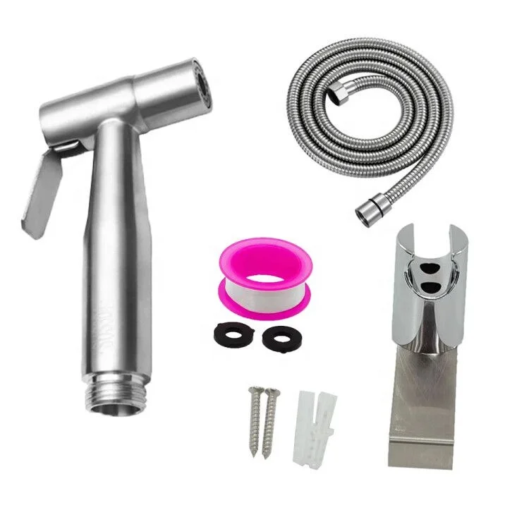 HaoEhhl OEM/ODM Portable Jet Fresh water Shower Holder Set 304 Stainless Steel Hand Shattaf Toilet Bidet Sprayer