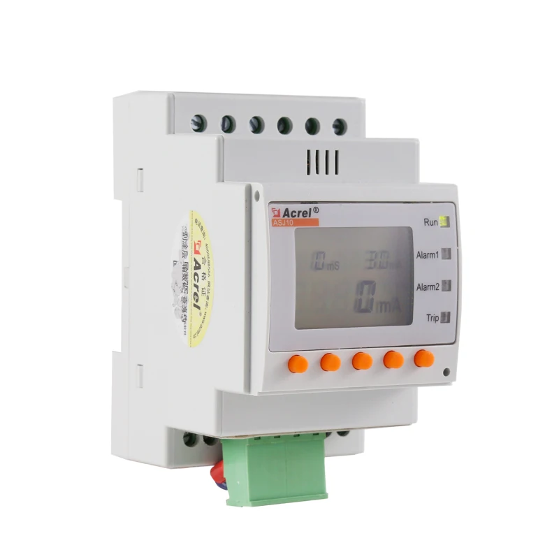Acrel ASJ10L LD1A Din Rail A Type Earth Leakage LCD Display AC DC85 265V Residual Current Relay 2 Relay Output
