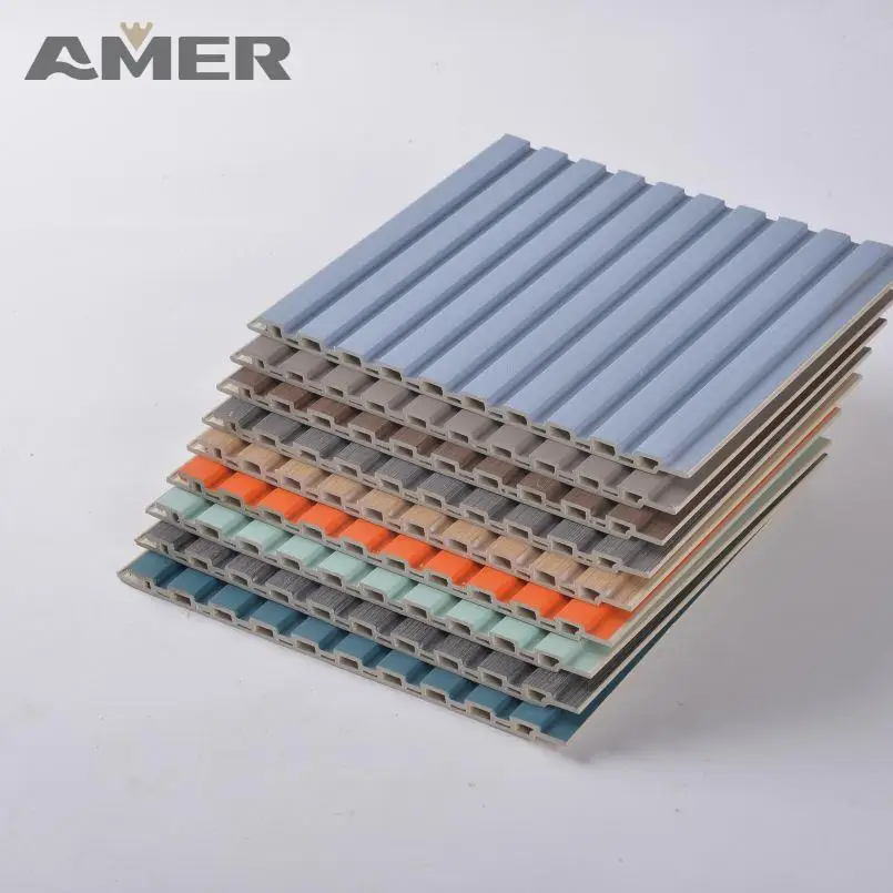 Amer the industry competitive price wpc fluted low price reasonable price wpc cladding wall cladding panel
