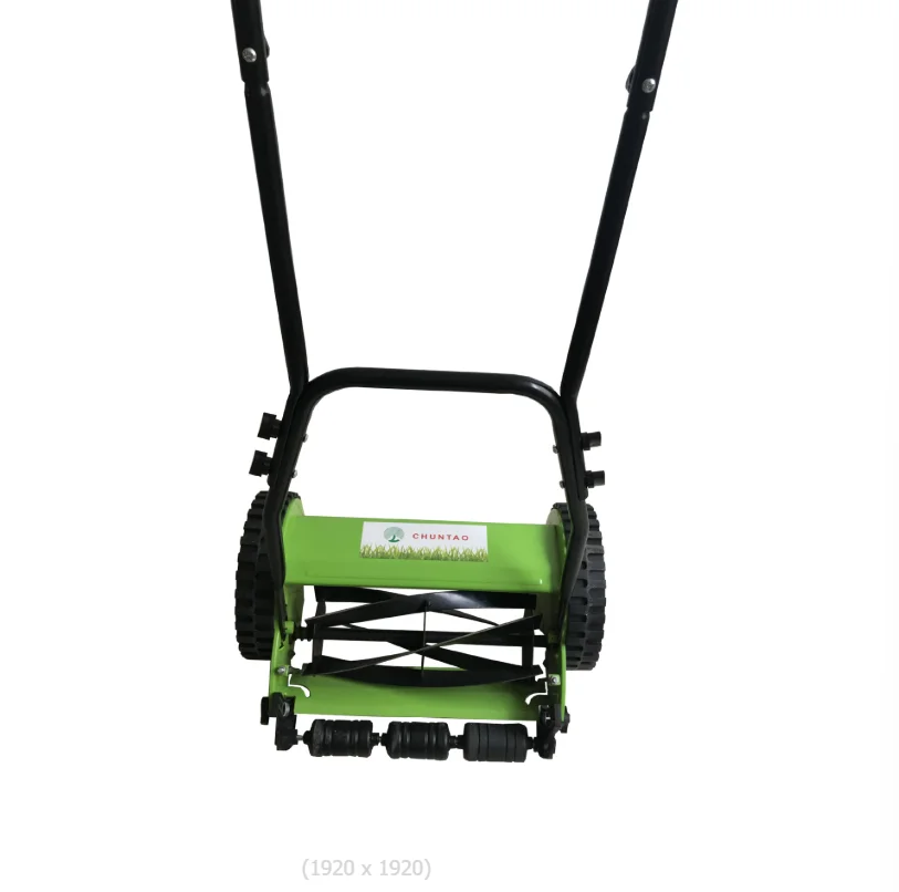 12 Inch Manual Lawn Mower 5-Blade Push Reel Lawn Mower with Grass Catcher Green