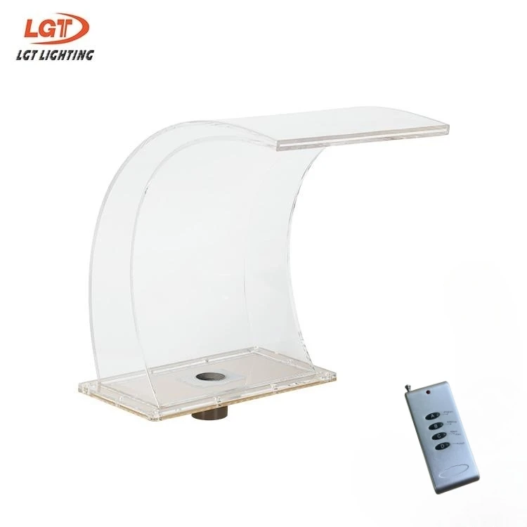 Outdoor Garden Landscape Waterfall Fountain Indoor Spillway Acrylic 15w Ip65 Rgb Led Pool Water Fall With Led Lights