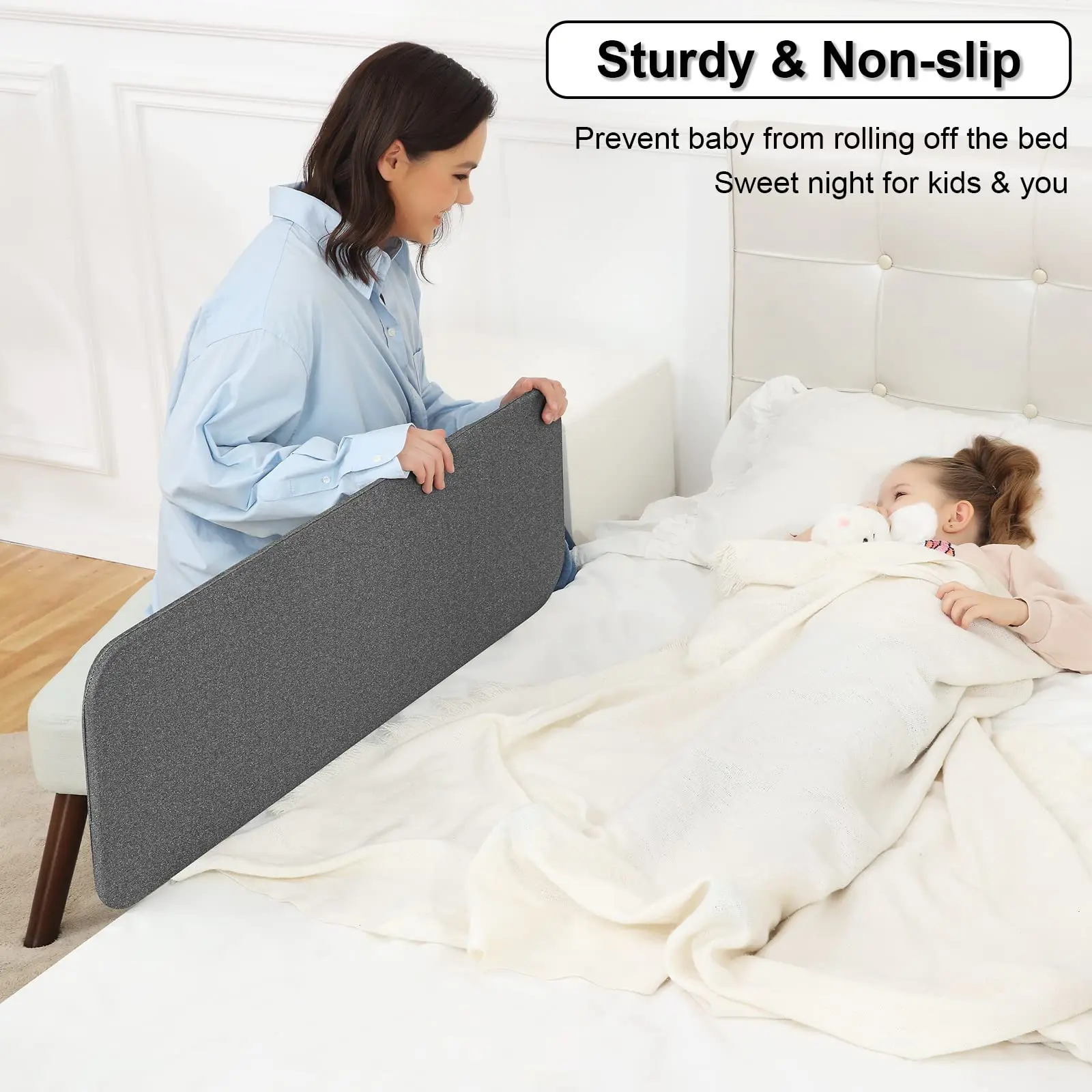 High Quality Portable Folding New Kids Cot Fence Crib Barrier Safety Baby Bed Rail Child Guard For Toddlers