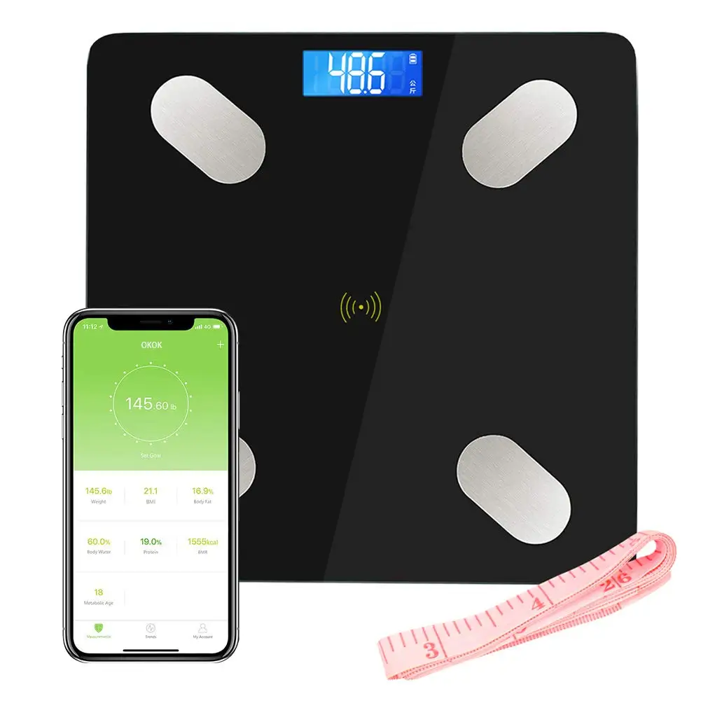 Personal  App Android IOS Bathroom Scale 180kg/396lb LED Body Fat Scale Balance Digital Electronic BMI Digital Weight Body Scale
