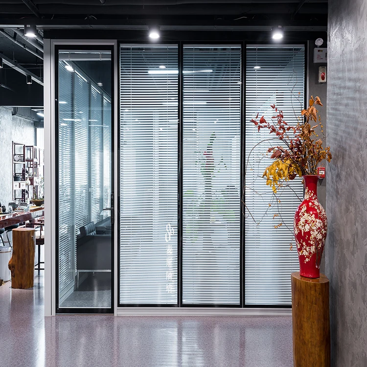 Interior Modules shipped directly glass partition built in Louvers wall panel for office