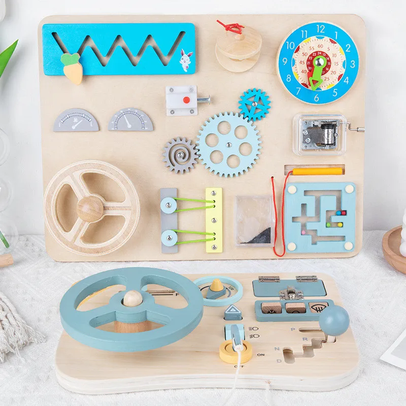 New 2022 Toddler Vehicle Sensory Training DIY Handmade Toy Customized Wooden Montessori Wall Busy Board
