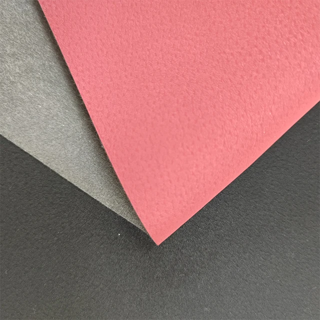 Suede PU Base Shoe Lining Leather Non Woven Backing Pig Skin PU Leather For Box