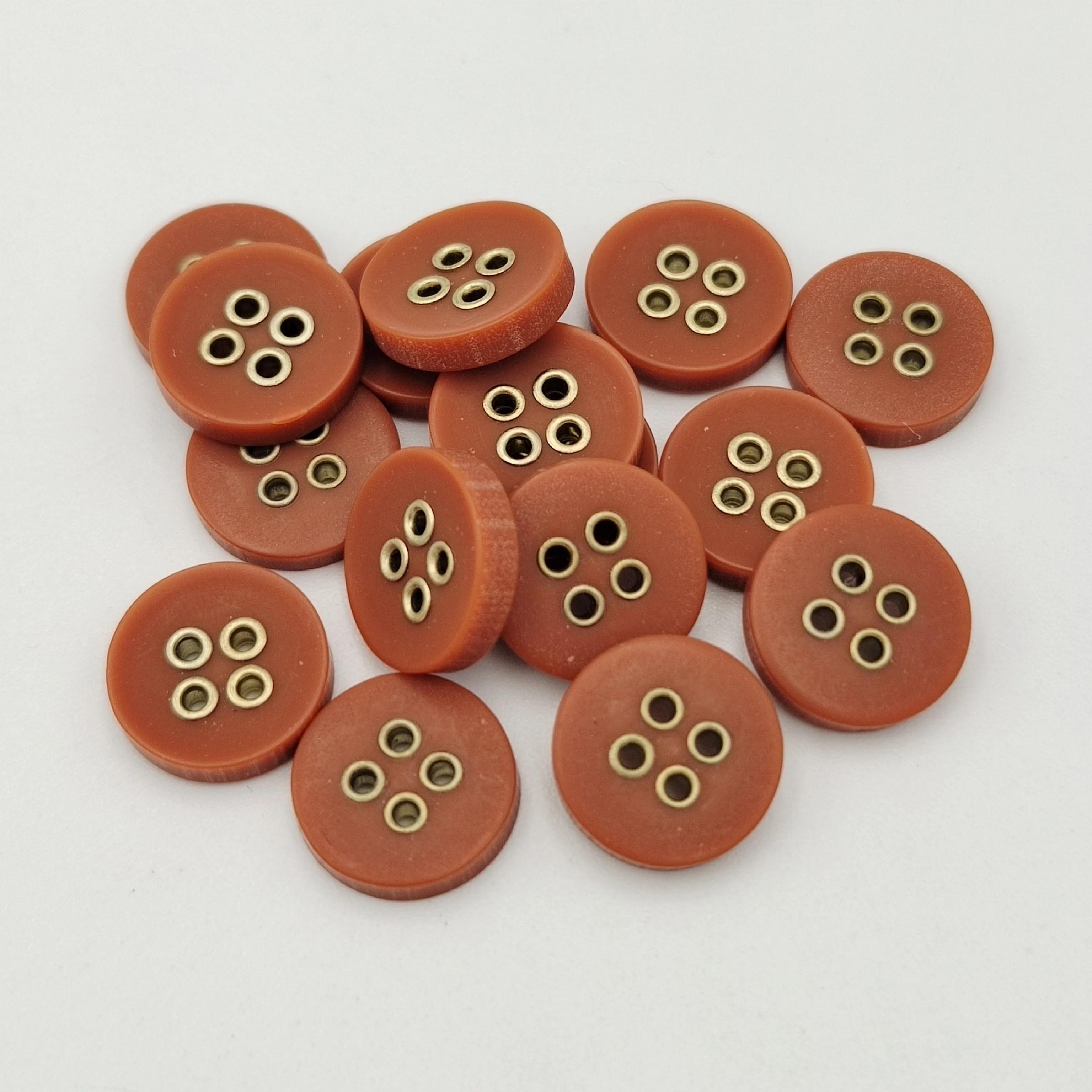 Hot Sale Customer Designer Resin Button With Metal Eyelet Holes Shirt Fashion Combined Buttons
