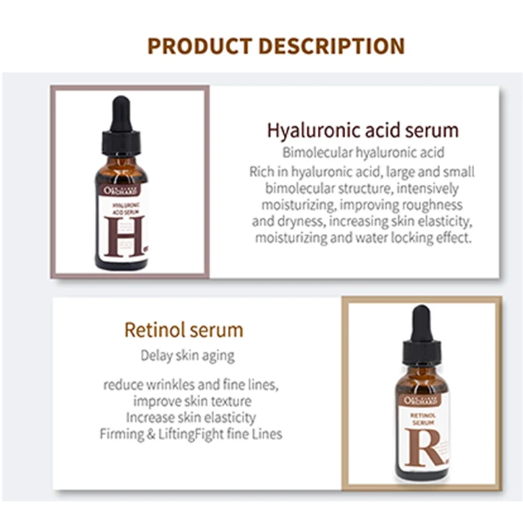 Natural Skin Revitalizer Vitamin c Serum 3pcs/Set Firming Hyaluronic Acid Anti-aging Anti-wrinkle Serum For Face
