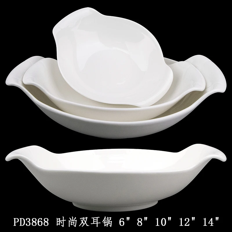 China Manufacture Baking Dishes Porcelain Boat Plate Baking Plate