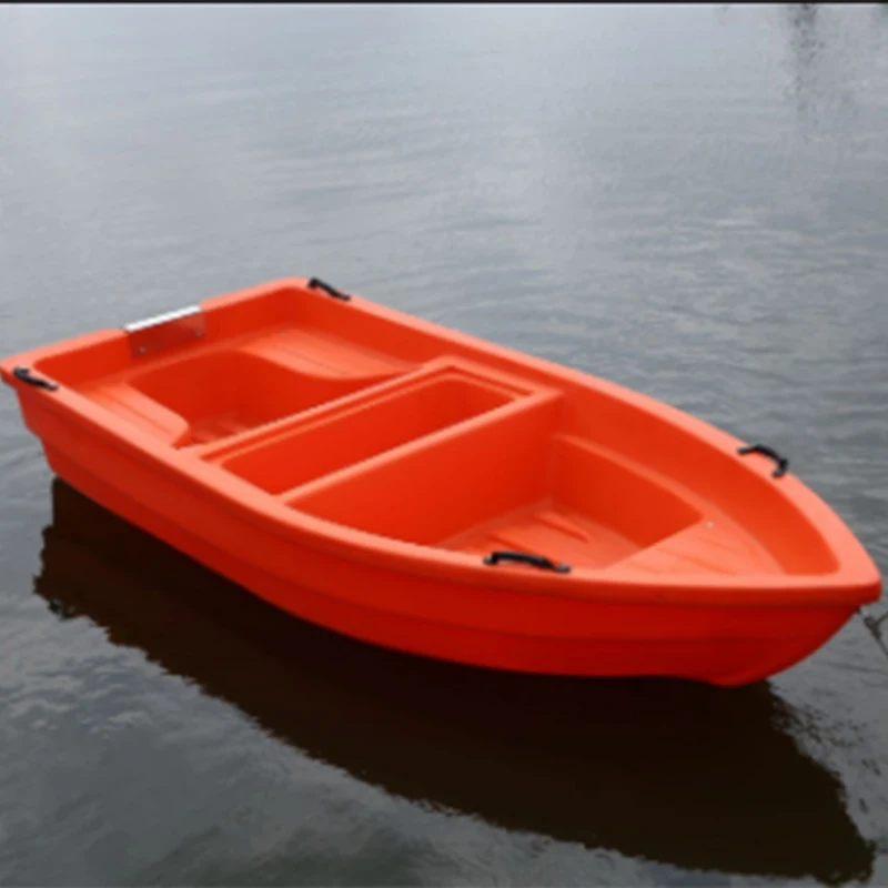 3,1 м оранжевая/Голубая полиэтиленовая пластиковая рыболовная лодка.