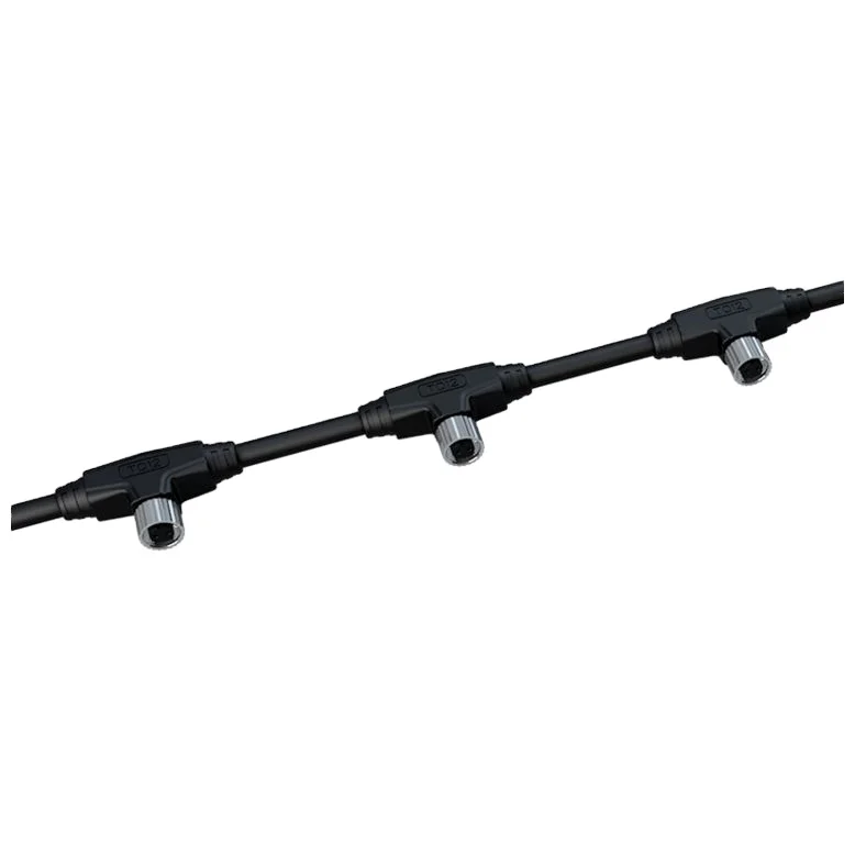 LED plug and socket 12M T shape connector Junction Waterpoof Screw Connection T Connector