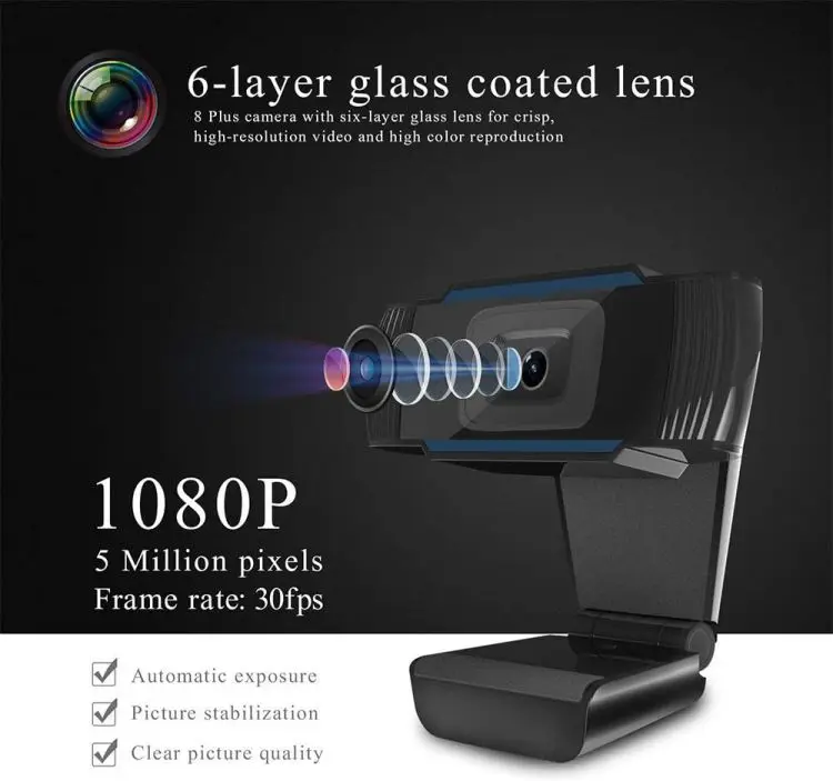 1080p 2k hd Beauty Wide Angle Live Streaming Computer Camera USB Privacy Cover Video Webcam to Youtube Face Stream Web Cam Live