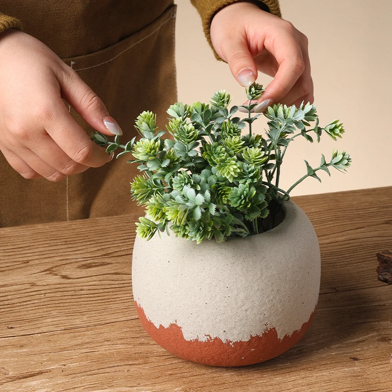 Ceramic Factory Nordic Decoration Flowers Vases for Home Decor Dried Flower Arrangemet Accessories Office Desktop