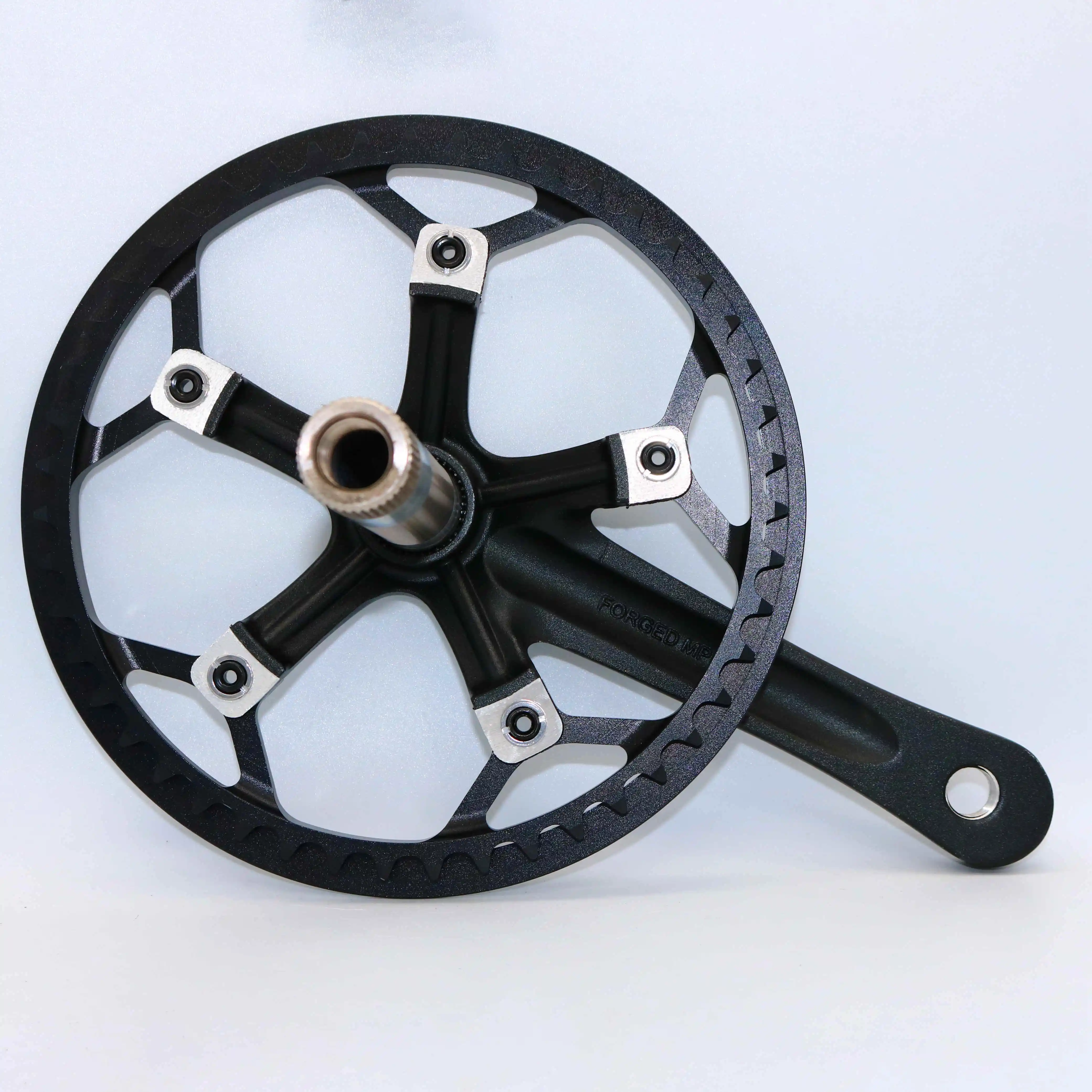 Hot Sell  Cnc Driveline Road Folding Bike Crankset Bicycle Crank Arm 53t Single Speed Amazon hot Crankset