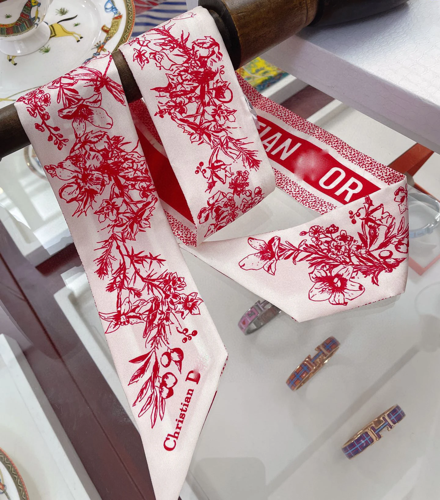 New Arrival Designer Printed Head Band Silk Scarf Cravat Girl Hair Accessories Hair Ribbon