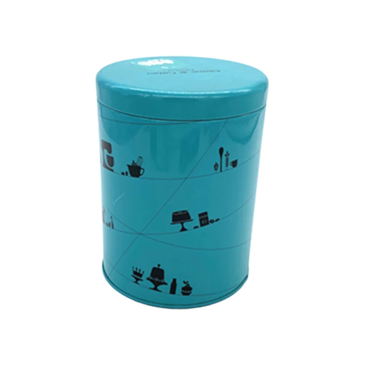 manufacturers supply round tinplate box metal food packaging can with push lid tin tea
