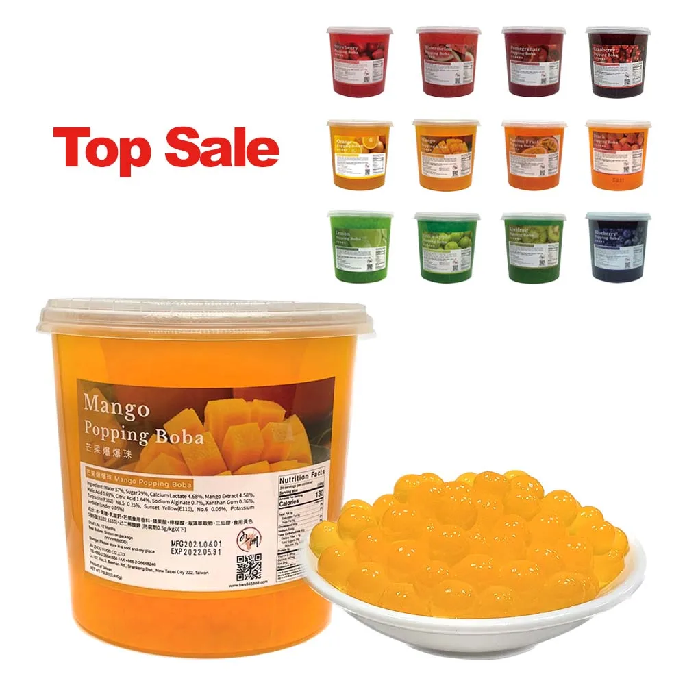 strawberry popping boba