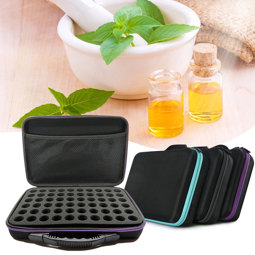 Essential Oil Bag Storage Organizer Essential Oil Carrying Case 60 Bottles 10/15ML Oil Holder Case for Travel 1pcs
