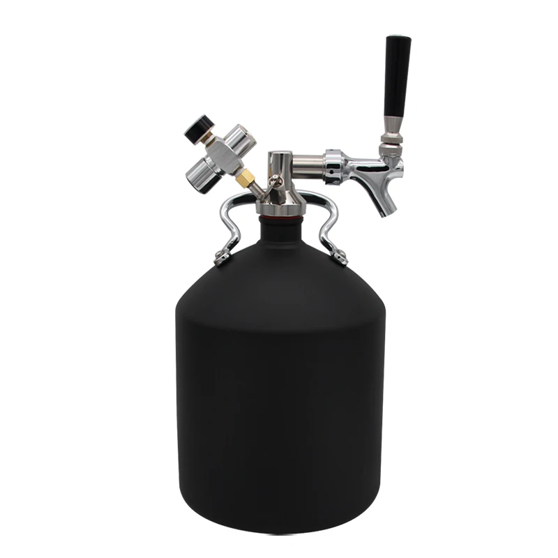 
NDL 5L black mini beer kegs ring keg with spear, tap and gas regulator 