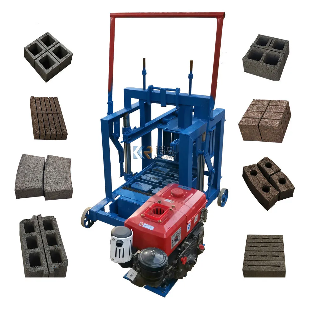 Diesel Engine Concrete Cement Block Making Machine Price Automatic Hollow Clay Brick Making Machinery
