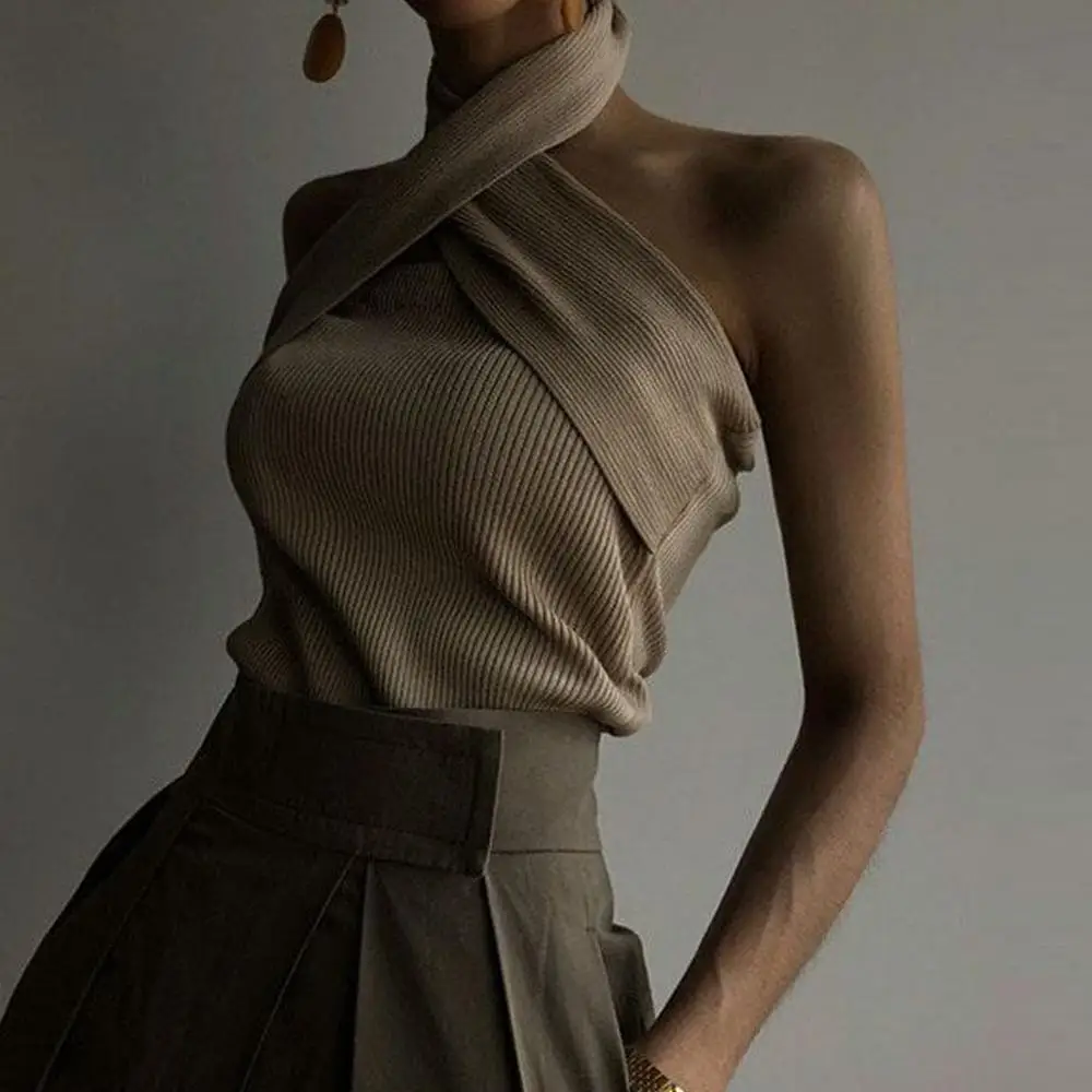 Twist Off Shoulder Top Sweater 2024 New Trending 100% Cashmere Standard Knitted Pullovers Breathable Computer Knitted Accept