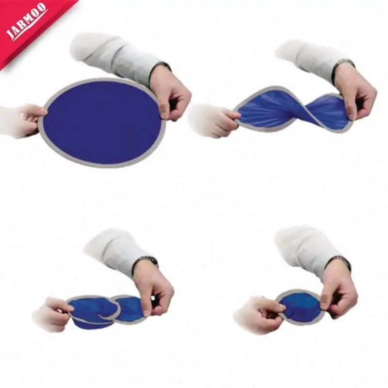 Custom Printed Soft Pet Flying Disc Round Nylon Hand Folding Fan With Pouch Foldable Flying Disc