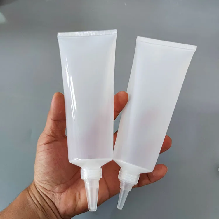 New design hair oil squeeze tube with sharp mouth